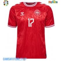 Camisa de time de futebol Dinamarca Victor Kristiansen #17 Replicas 1º Equipamento Europeu 2024 Manga Curta